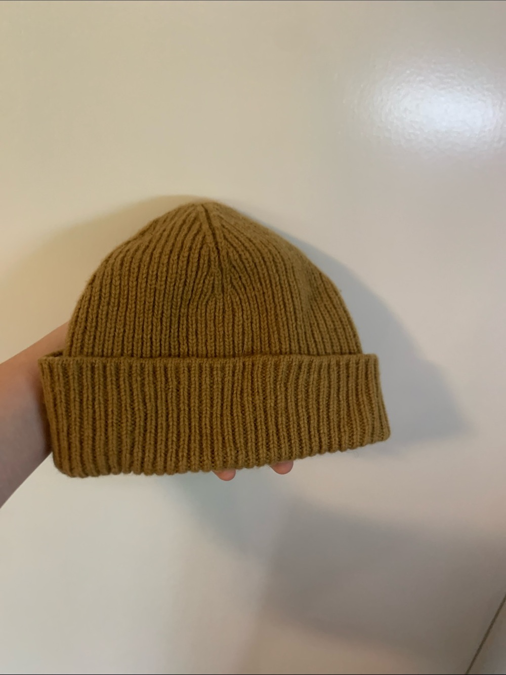 Men's Knit Cuffed Beanie Hat - Camel Brown